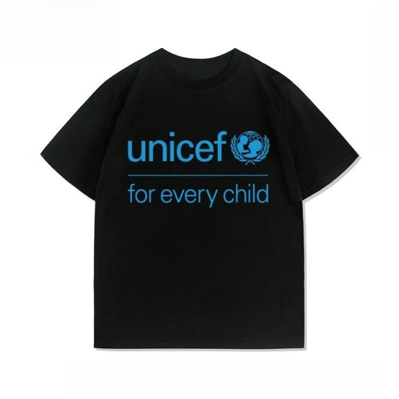 Olunteer Team Of The Unicef Charity Organization Tshirt Unisex Unisex 2026 Summer New Fashion Unisexs Tshirt Cotton Breathable Tees