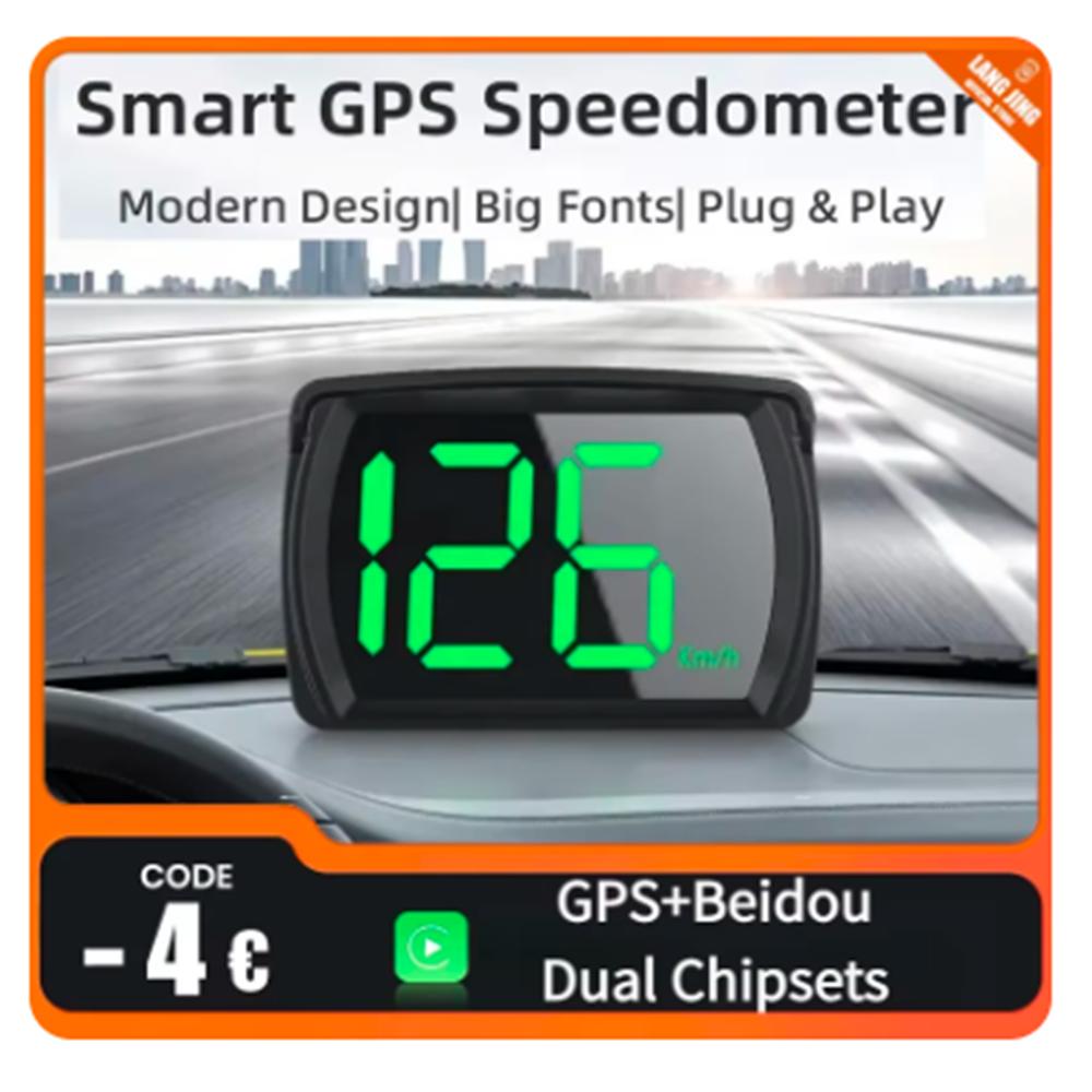 

Автомобільний GPS HUD Head Up Display Універсальний цифровий спідометр MPH Km/h Великий шрифт Speed ​​Meter Displayer Частина автоелектроніки 8CMX3.1CMX3.2CM чорний