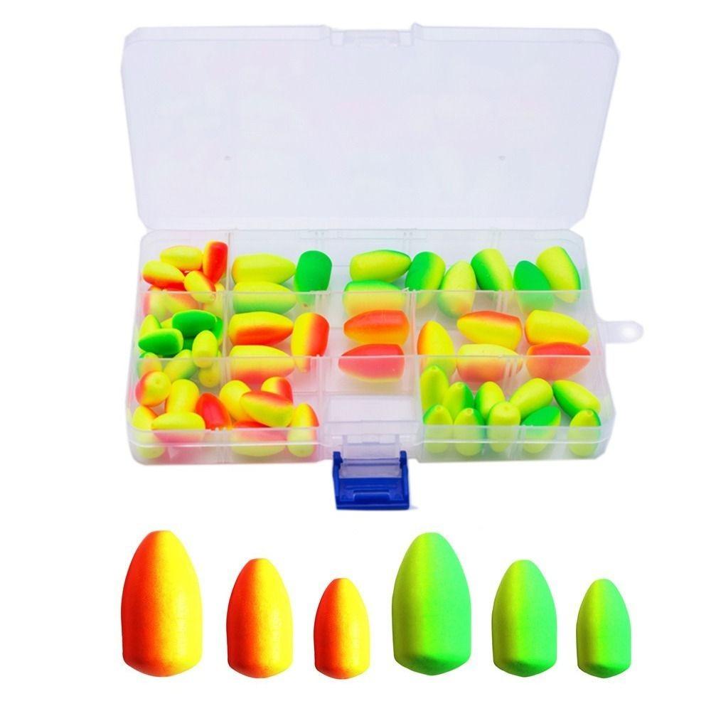 60PCS Bright Color Fly Fishing Floats Lightweight Fishing Bobbers Fishing Floats  For Fishing