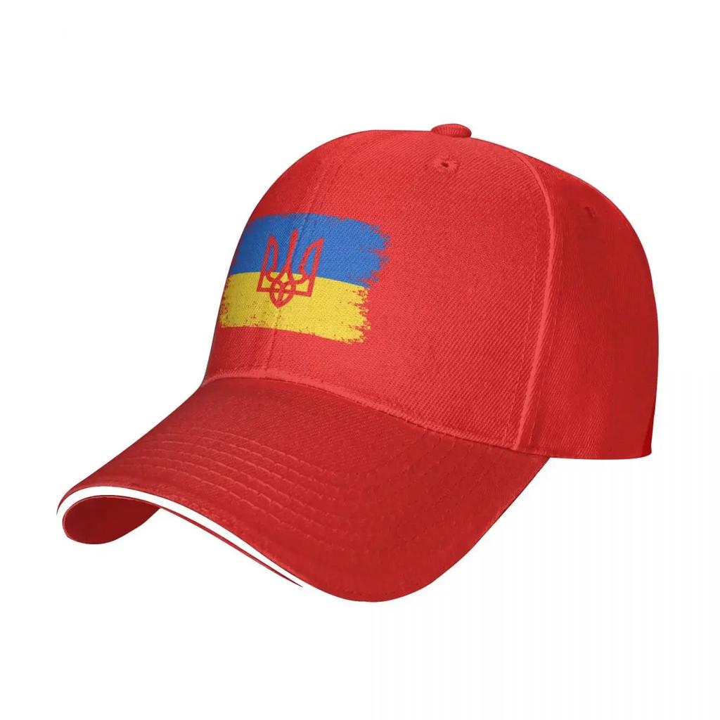 Ukraine Ukrainian National Flag Baseball Caps Casual Sandwich Caps Unisex Polyester Headwear Workouts