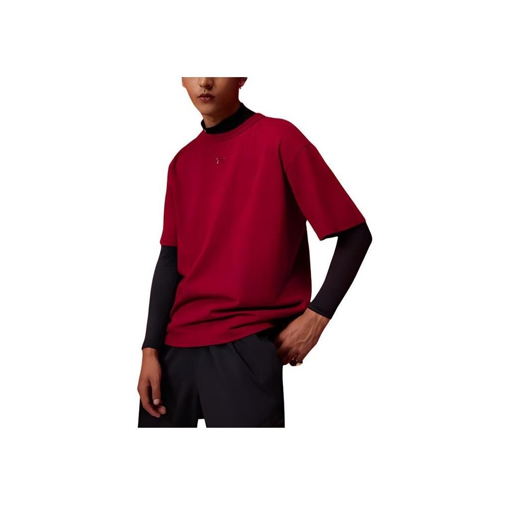 Under Armour Casual Sports Series Logo Loose Round Neck Short Sleeve T-Shirt Unisex Tops Flame-Red 6006007-625