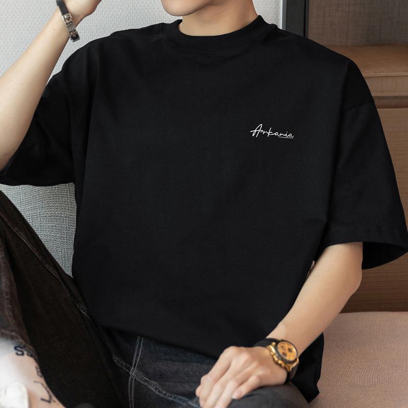 Herren T-Shirt Kurzarm Baumwolle Schwergewicht 260g Amerikanischer Stil (Sommer 2025 Trenddruck)