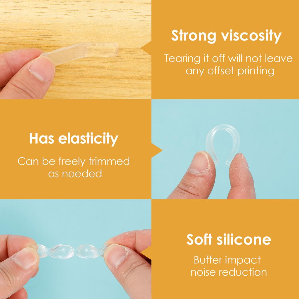 30PCS Self Adhesive Silicone Clear Wall Bumpers Door Stoppers Versatile Door Silencers Drawer Door Cabinets Anti-collision Pads