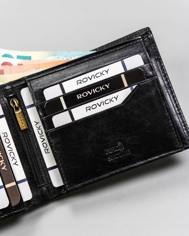 Large, elegant men's wallet made of natural leather - Rovicky