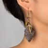 Melad Color Leaf Shaped Wooden Pendant Necklace Earrings Ethnic Style Velvet Rope Woven Women's Jewelry Set