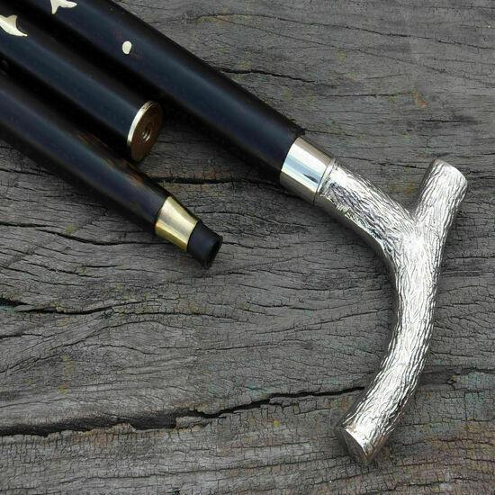 Antiker Stil Viktorianisch Vintage Designer Messinggriff Gehstock Holzspazierstock