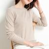 Warm Knitwear Pullover Women Sweater Solid Color Ribbed Trim Round Neck Long Sleeve Knitting Tops