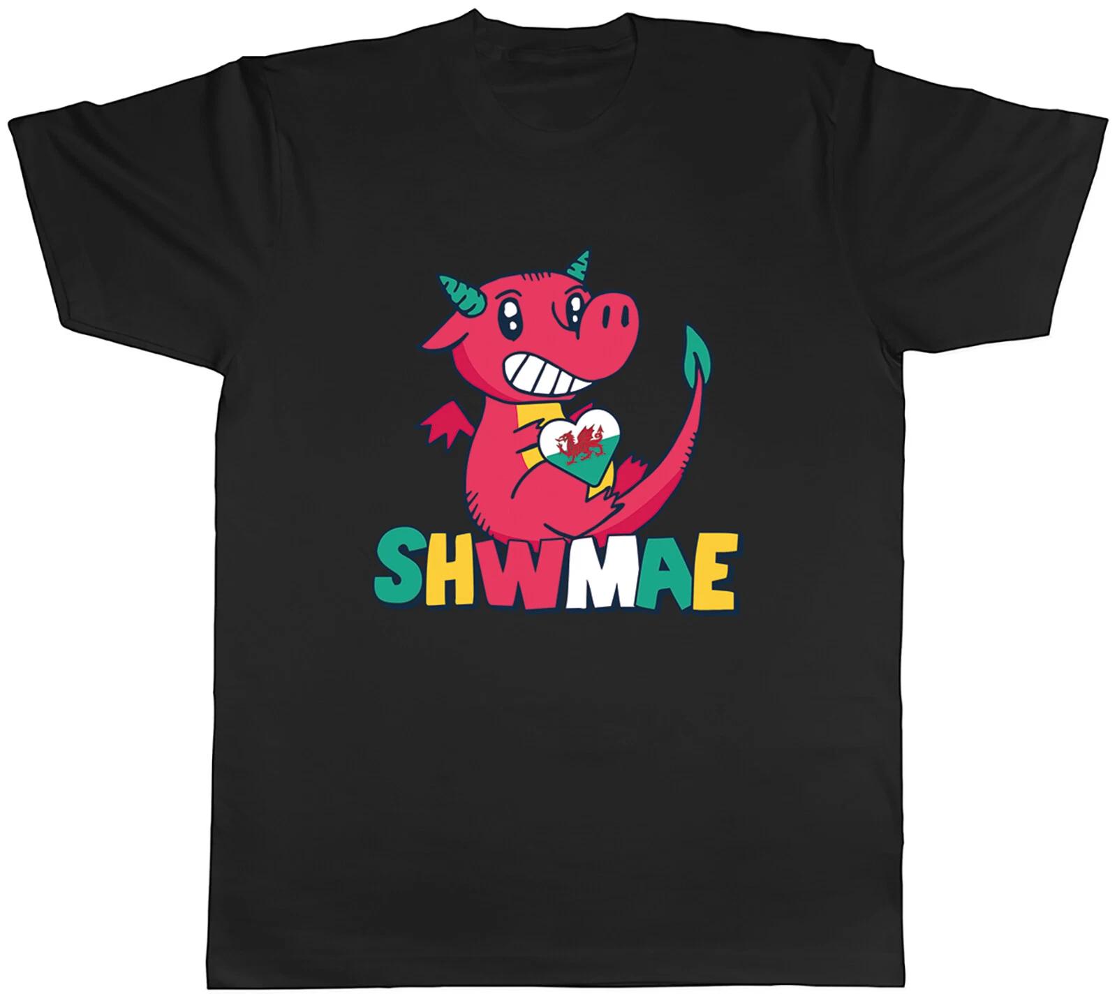 Welsh Dragon Mens T-Shirt Shwmae Sumae Wales Hello Day Tee Gift XXL