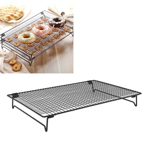 Non-Stick Baking Cooling Rack, Efficient, Non-Stick Cookware, Baking Rack, Baking Supplies, Cookies, Bread, Donuts (Black)