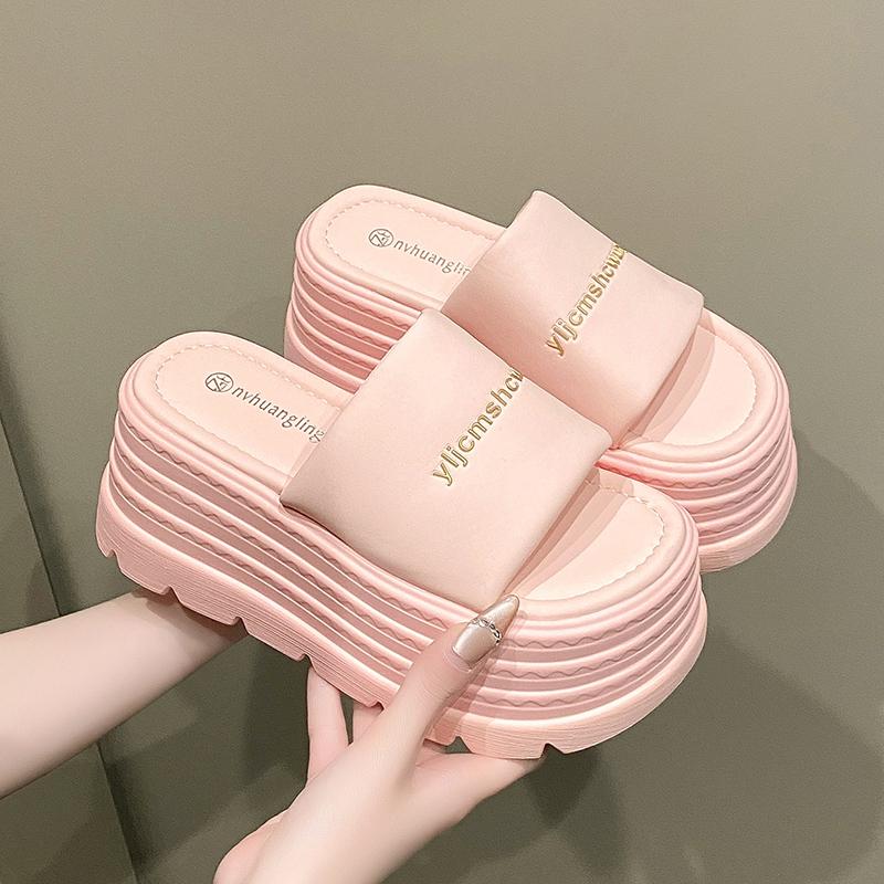 Fashion 8CM Casual Wedge Slippers for Women New Summer Non Slip Platform Sandals Woman Open Toe Comfortable Female Chunky Beach Slippers