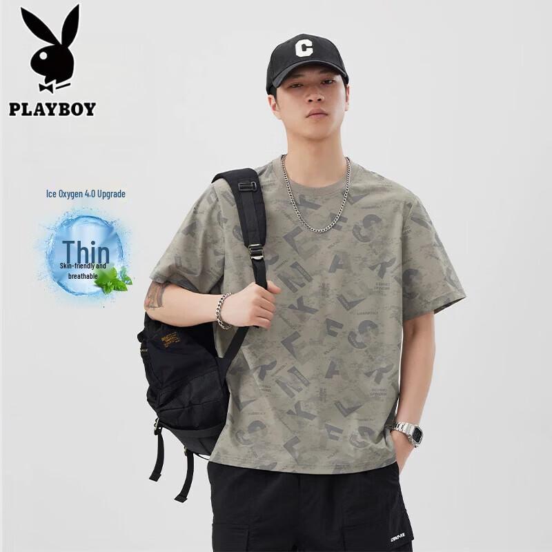 

PLAYBOY Men s Ice Silk Short Sleeve T-Shirt 3XL