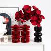 Chinese Style Double Happiness Wedding Vase with Red Phalaenopsis Artificial Flowers for Living Room or Bedroom Décor