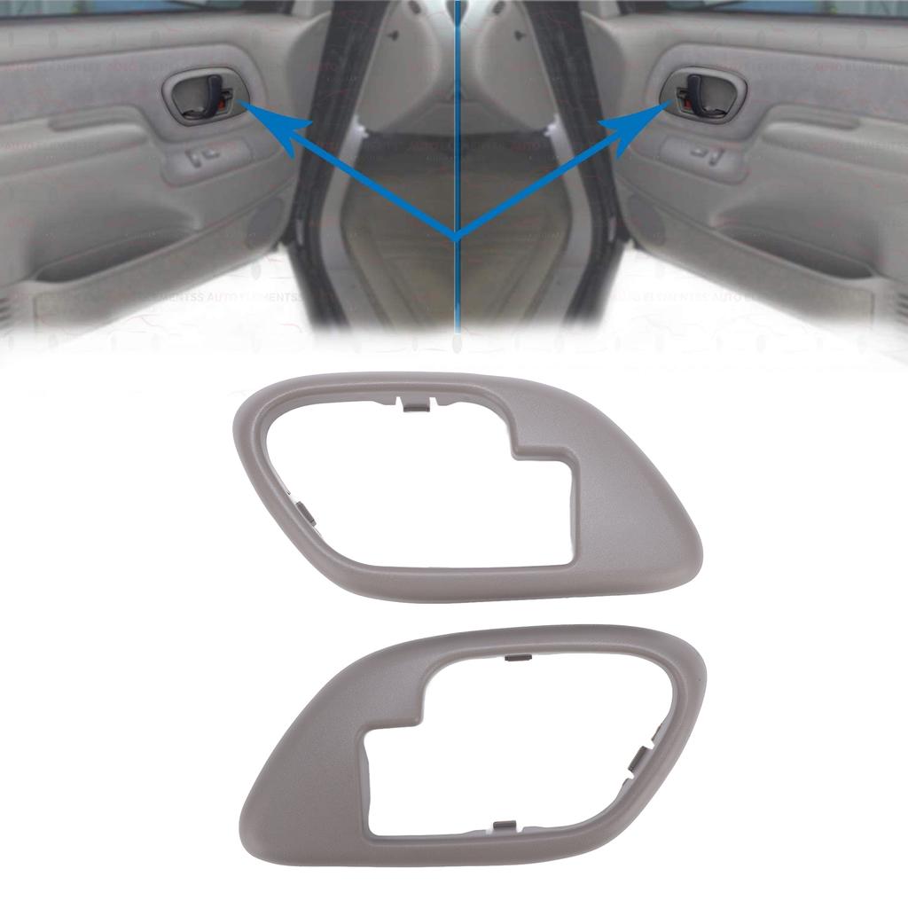 2Pcs Car Interior Handle Inside Door Decoration Grey Set Kit Replacement for Cadillac Escalade