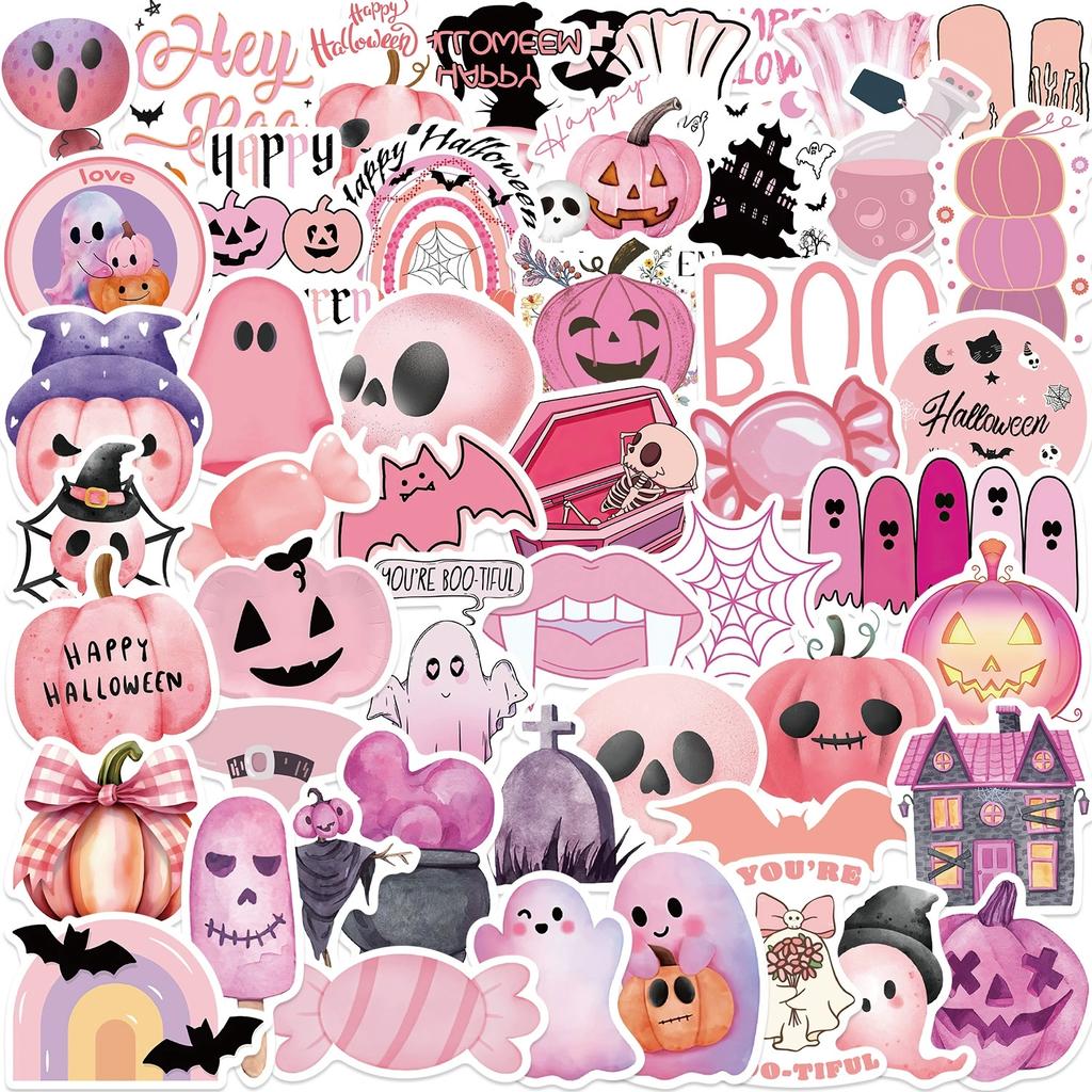 50/100PCS Cartoon Halloween Ghost Graffiti Stickers DIY Decor Notebook Luggage DIY Waterproof Stationary Stickers