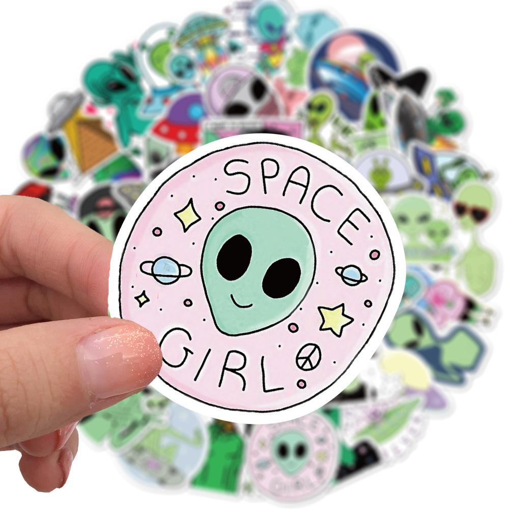 50 Aliens Aliens Graffiti Stickers Luggage Trolley Scooter Laptop Waterproof Stickers