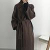 Long Wool Blend Jacket For Woman 2023 Solid Color Coat Batwing Korean Winter Warm Loose Overcoat Mujer Snow Wear Long New Jacket