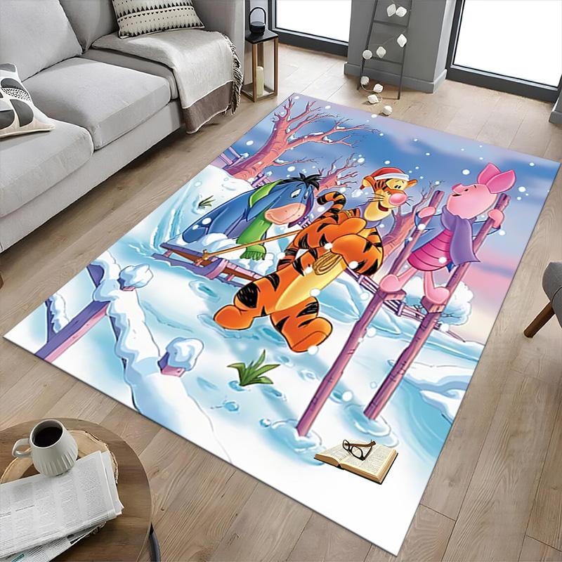 Winter Fun Carpet For Playroom Bedroom Living Room Sofa Home Decor Kids Game Area Rug Nonslip Floor Mat