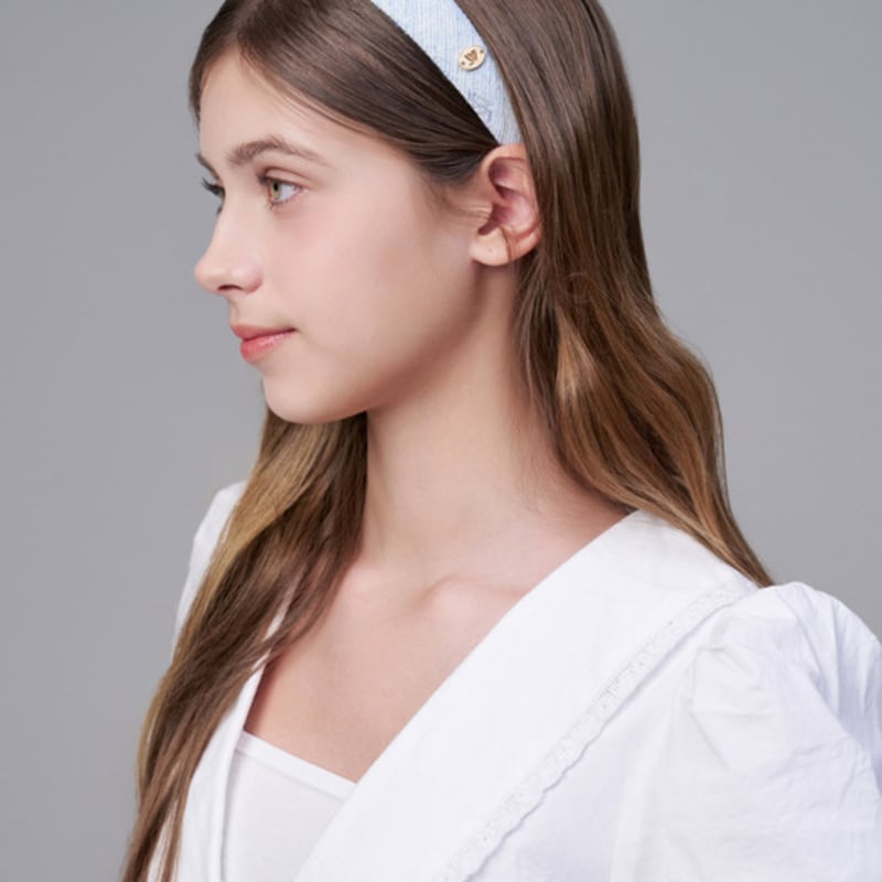 

БЕЛЫЕ ПЕСКИ Льняная жаккардовая повязка на голову с логотипом Андерсон (4 цвета) BLUE_Free