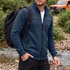 Men's Long Sleeve Jacket with Stand Collar and Zipper Pockets for Outdoor Casual Wear in Fall Winter