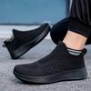 All Black Fly-woven Sports Hiking Socks Shoes Walking Shoes Spring Mother Shoes