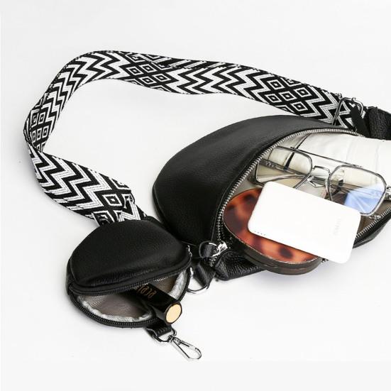 Crossbody Sling Bag Women Leather Shoulder Bag Crossbody Purse with Adjustable Shoulder Strap Chest Belt Bum Bag for Travel Daily Errands