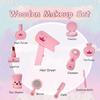 Simulation Cosmetics Set Toy Wooden Pretend Play Toy Kids Hair Beauty Makeup Set With Lipstick Nail Paint Travel Gift For Girls