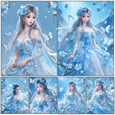 5DDIY Beautiful Angel Diamond Painting Flower Fairy Full Diamond Mosaic Embroidery Cross Embroidery Set Art Home Decoration