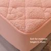 Super Soft Plush Quilted Mattress Cover Thicken Lambswool Quick Warm Mattress Protector Cover Solid Color Anti-Mite Bed Cover