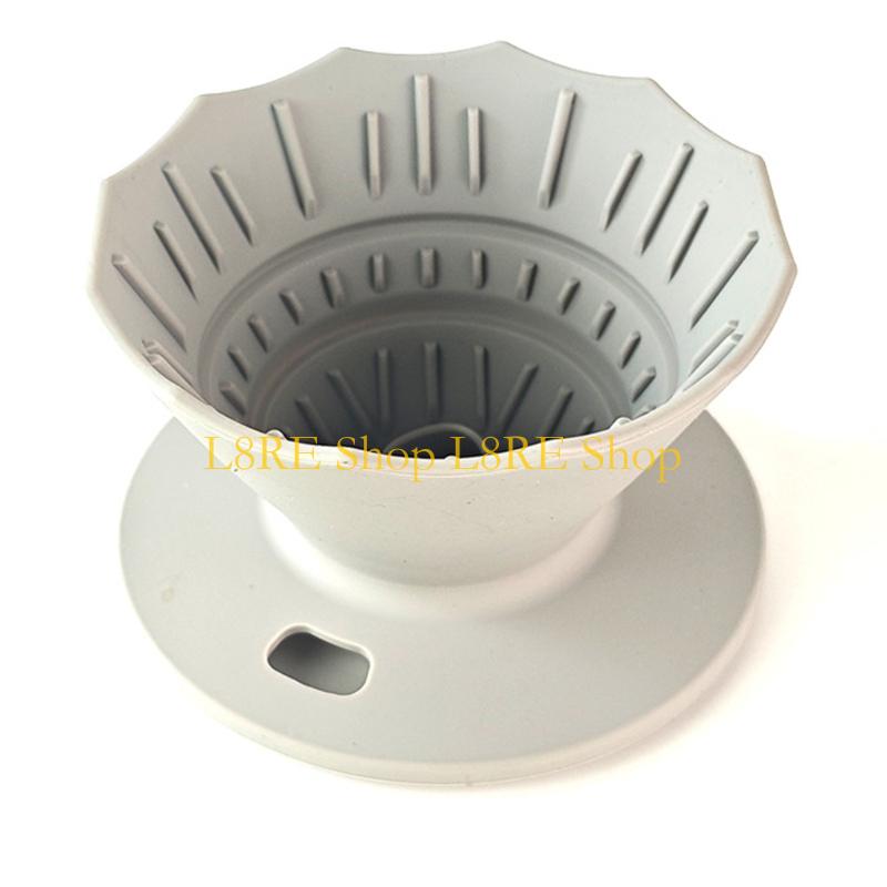 

L8RE Hand Drip Coffee Maker Coffee Machine Accessory Coffee Filter Cup Professional Coffee Dripper Silicone Espresso Tool сірий колір
