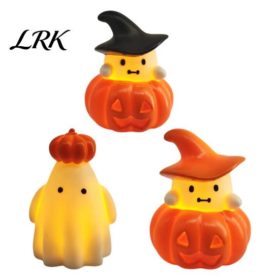 Halloween Night Light 1/3Pcs Pumpkin Ghost Light, Spooky LED Bedside Lamp, Battery Operated Mini Table for Bedroom Party