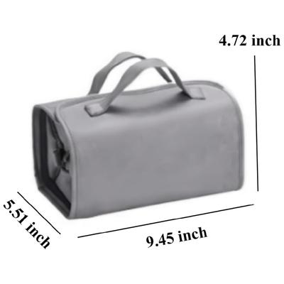 Trousse de Toilette de Voyage 4 en 1 4 Compartiments Détachables Trousse de Maquillage à Suspendre PU Grande Capacité Enroulable Trousse Cosmétique pour Voyage