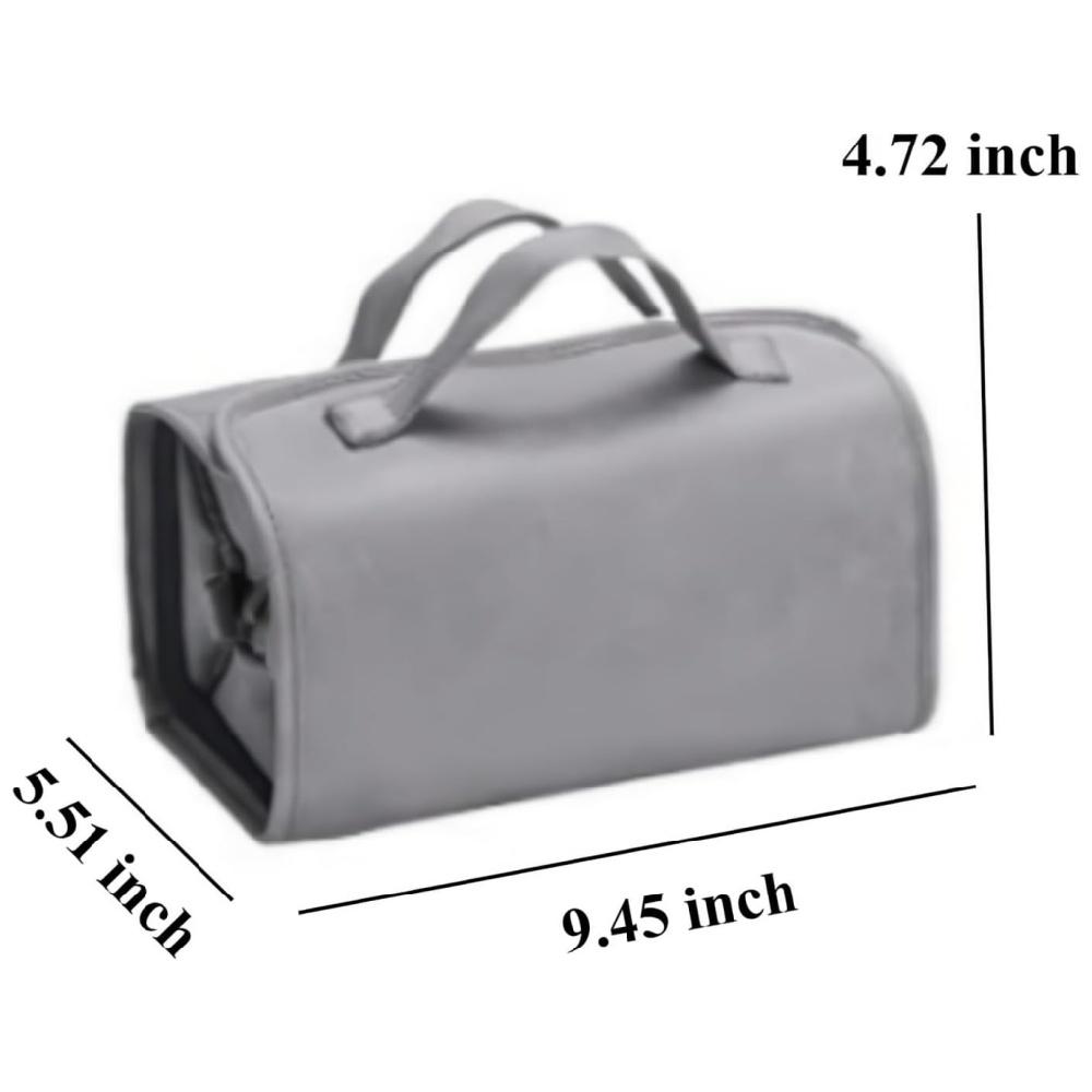4 In 1 Travel Toiletry Bag 4 Detachable Compartments Hanging Makeup Bag PU Large Capacity Roll Up Cosmetic Bag for Travel