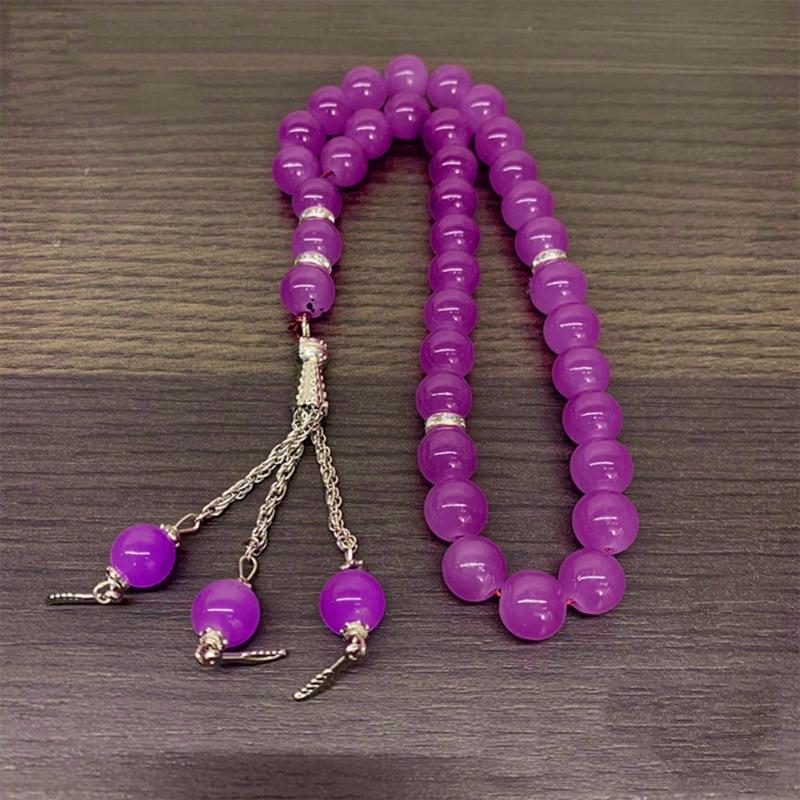 Kristall Gebetsperlen Quasten Handarmband Islamisch 33 Perlen Rosenkranz Armband Religiöser Schmuck Geschenk für Männer Frauen