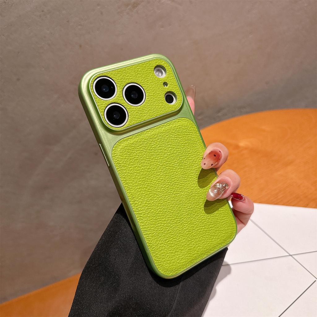 For iPhone 17 Pro Case Precise Cutouts Textured PU Leather Coated PC + TPU Phone Cover