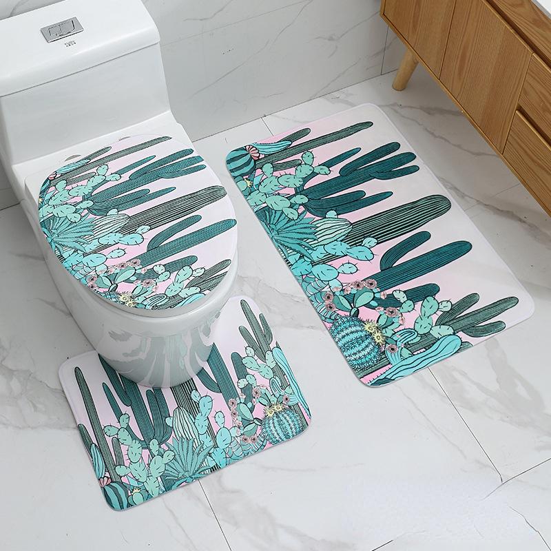 Set de covorașe de baie 3 bucăți, ecologic, antiderapant, absorbant, covor de baie, covor de toaletă, textura de marmură, decorațiuni pentru casă, ușă.