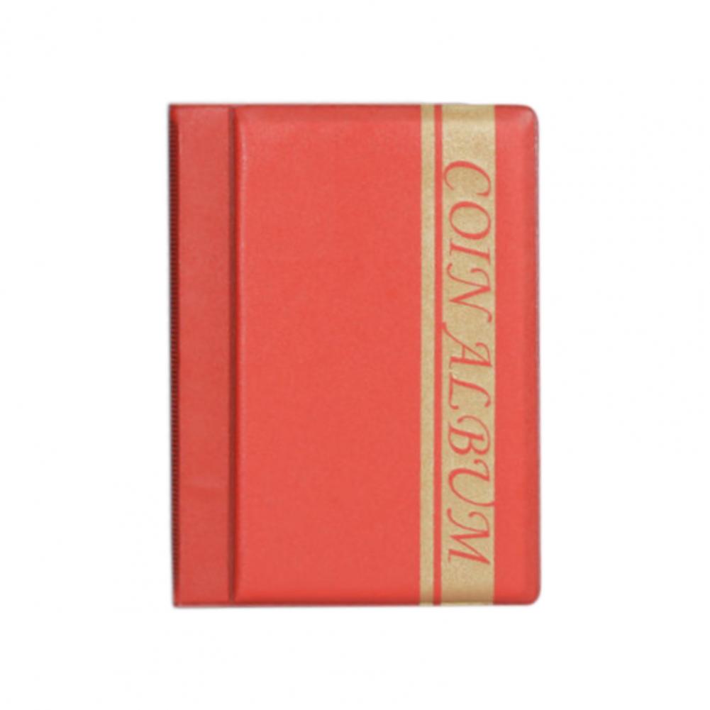Coin Storage Organizer Coin Collection Book Album 120 Pockets Coins Collection Album for Coin Money красный