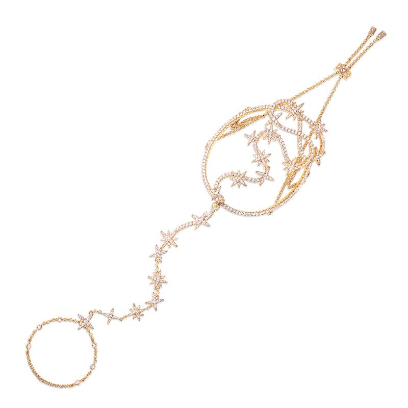 APM Monaco Bracelet [Romantic Confession] Exotic Style Ring Integrated Meteor and Beads Decorated Adjustable Starry Ring Rhyme F Endless Love