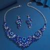 Shining Necklace Earrings Set Crystal Crystal Necklace Set Rhinestone Jewelry Set  Banquet
