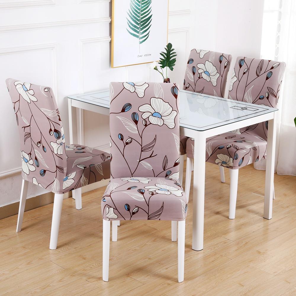 1/2/4/6 Pieces Printed Chair Cover Washable Big Elastic Kitchen Chair Covers Stretch Seat Slipcovers For Dining Room Wedding