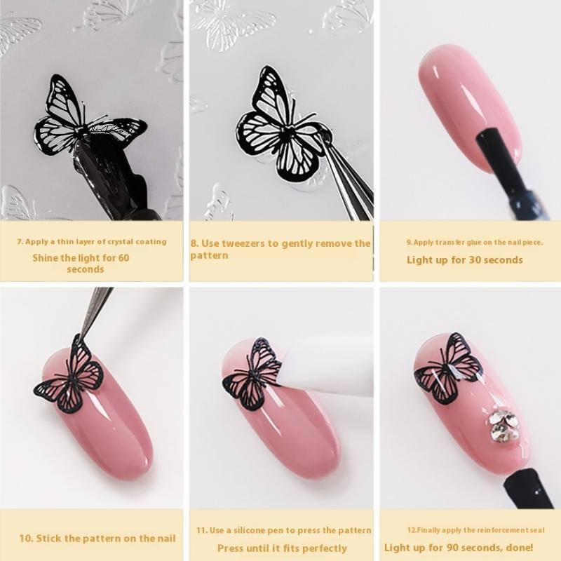 French Lace Silicone Nail Art Mold DIY Beauty Simple Line Reusable Handmade Tool for Nail Decoration Stamp
