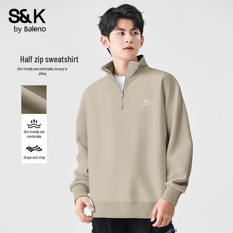 

Baleno S&K Series Men s Heavyweight Stand Collar Half-Button Sweater 3XL