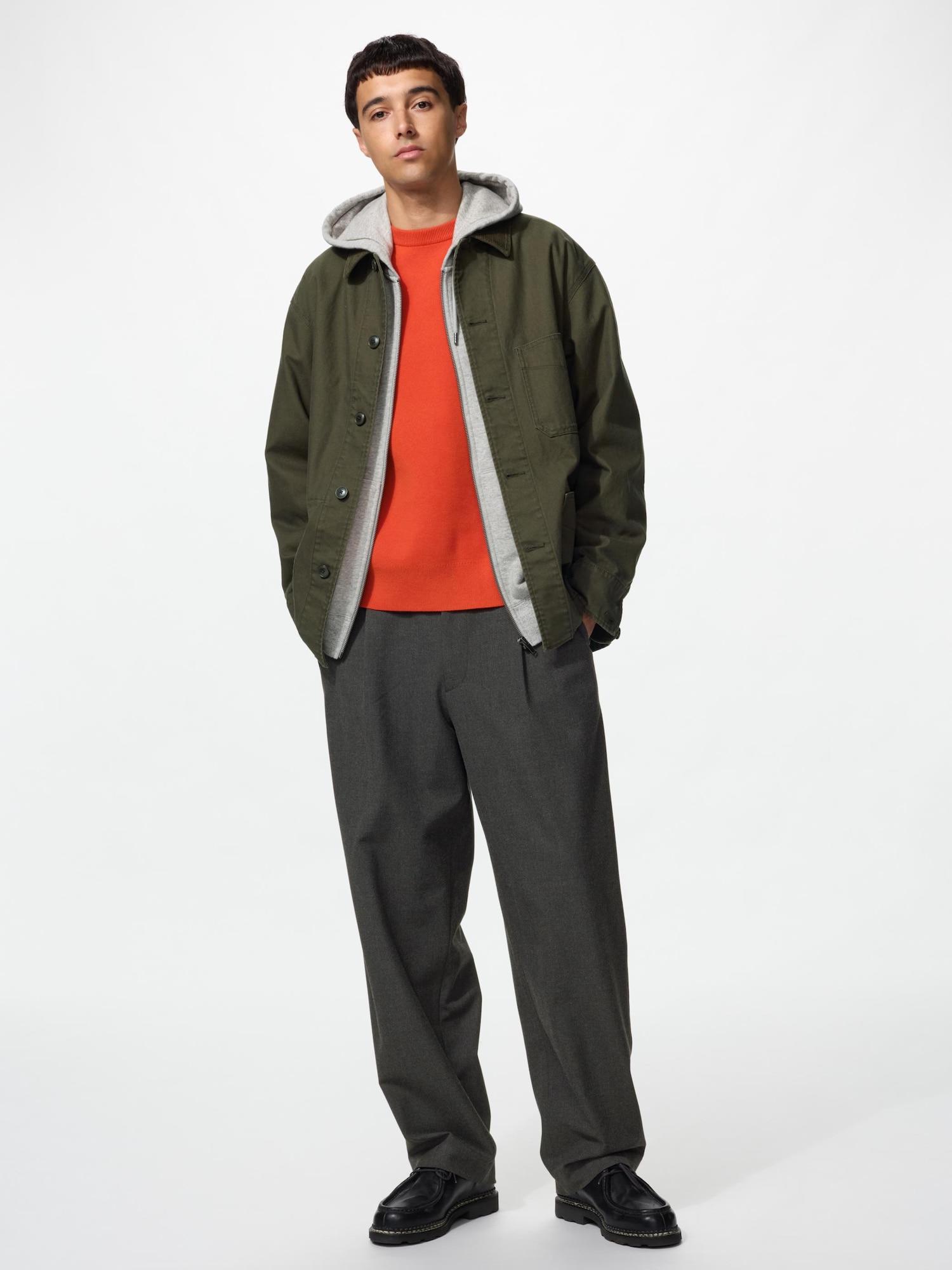 Uniqlo Japan Tuck Relaxed Wide Pants 08 DARK GRAY/XS