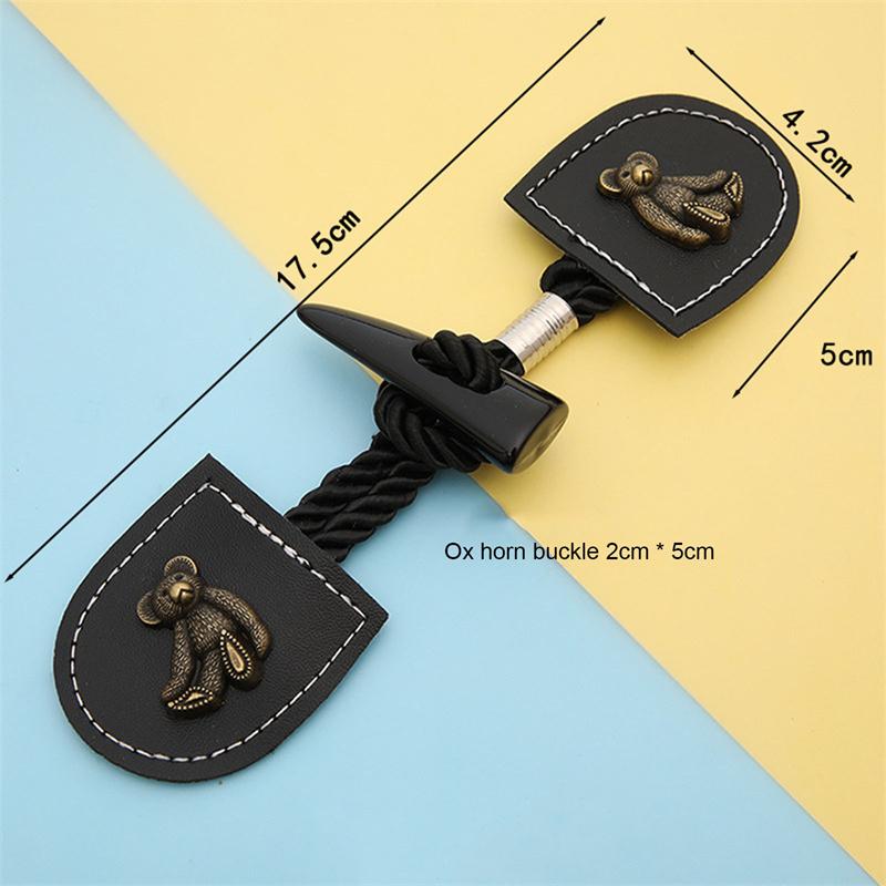 2 Buc. Lemn Piele Corn Nasture Toggle Craft Butoni Palton Accesorii Cusut DIY