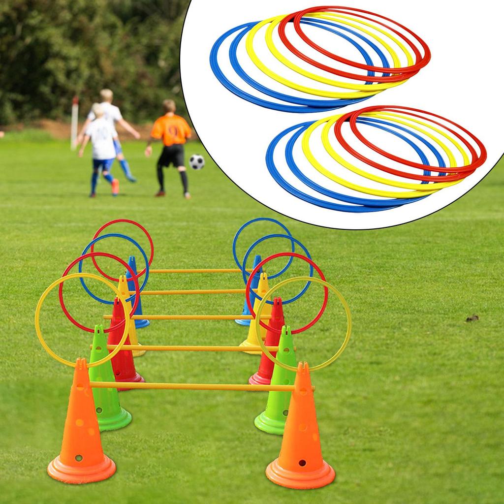 12 Agility Training Rings As And Coordination for Fast Footwork. Made of Wear-resistant PVC.