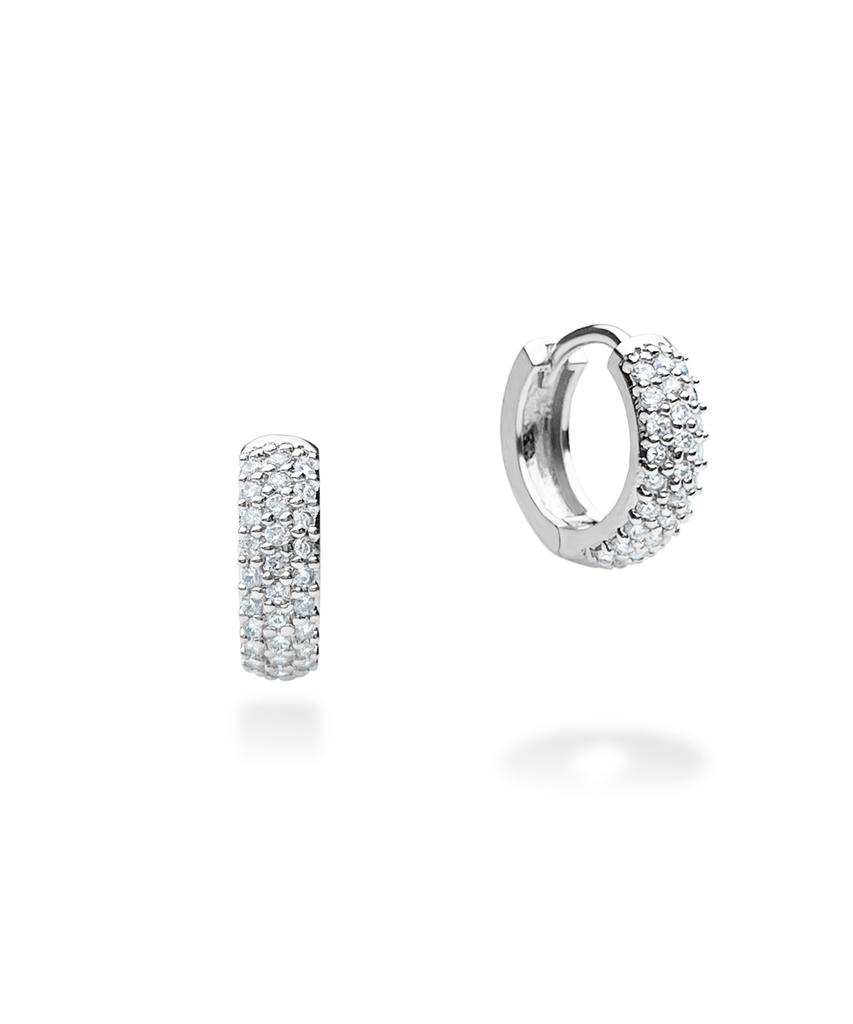 Raindrop Jewelry Small Round Pavé Huggies Earrings
