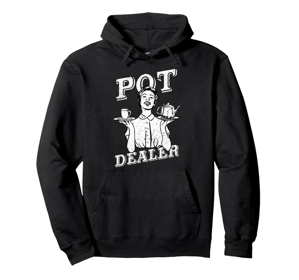 Pot Dealer Vintage Diner Waitress Coffee Server Pot Dealer Hoodie