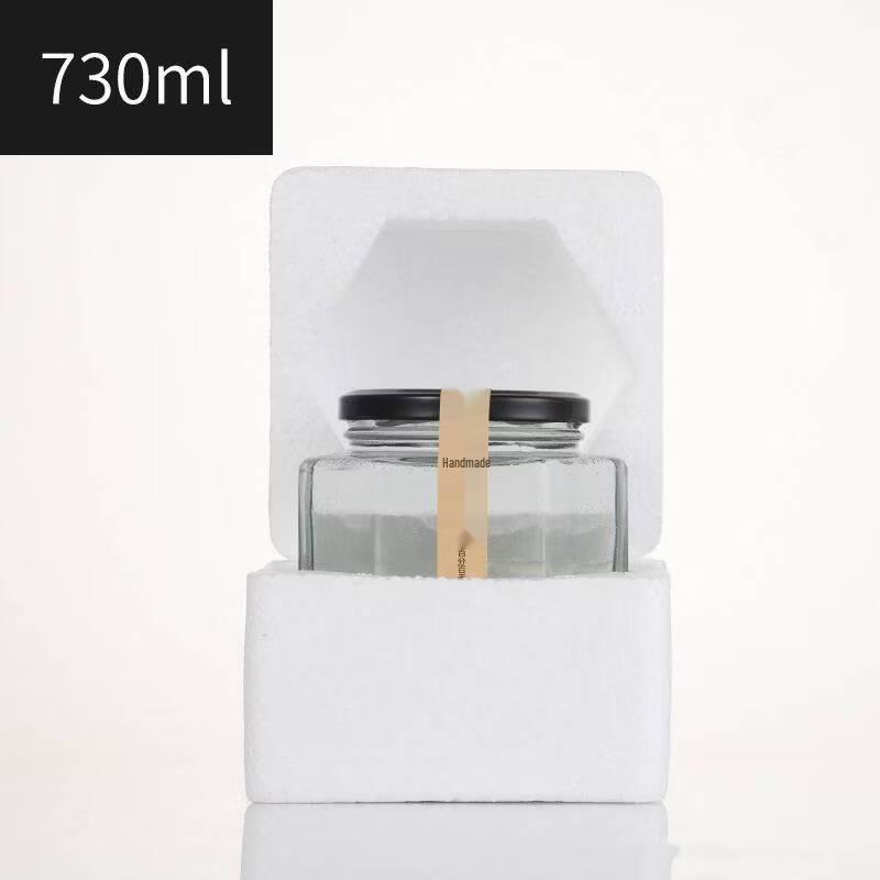 ZISIZ Hexagonal Glass Bottle with Lid