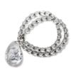 Floating Silver Dragon Crystal Natural Stone Crystal Power 553 [Seki-Kira] Pendant, Necklace, 50cm, Men's, Stone,