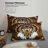 3pcs Brown Wolf Bedding Sets Comforter Not Included 3D Printed Dream Catcher Gifts For Teen Boys Bedroom Soft Duvet Cover