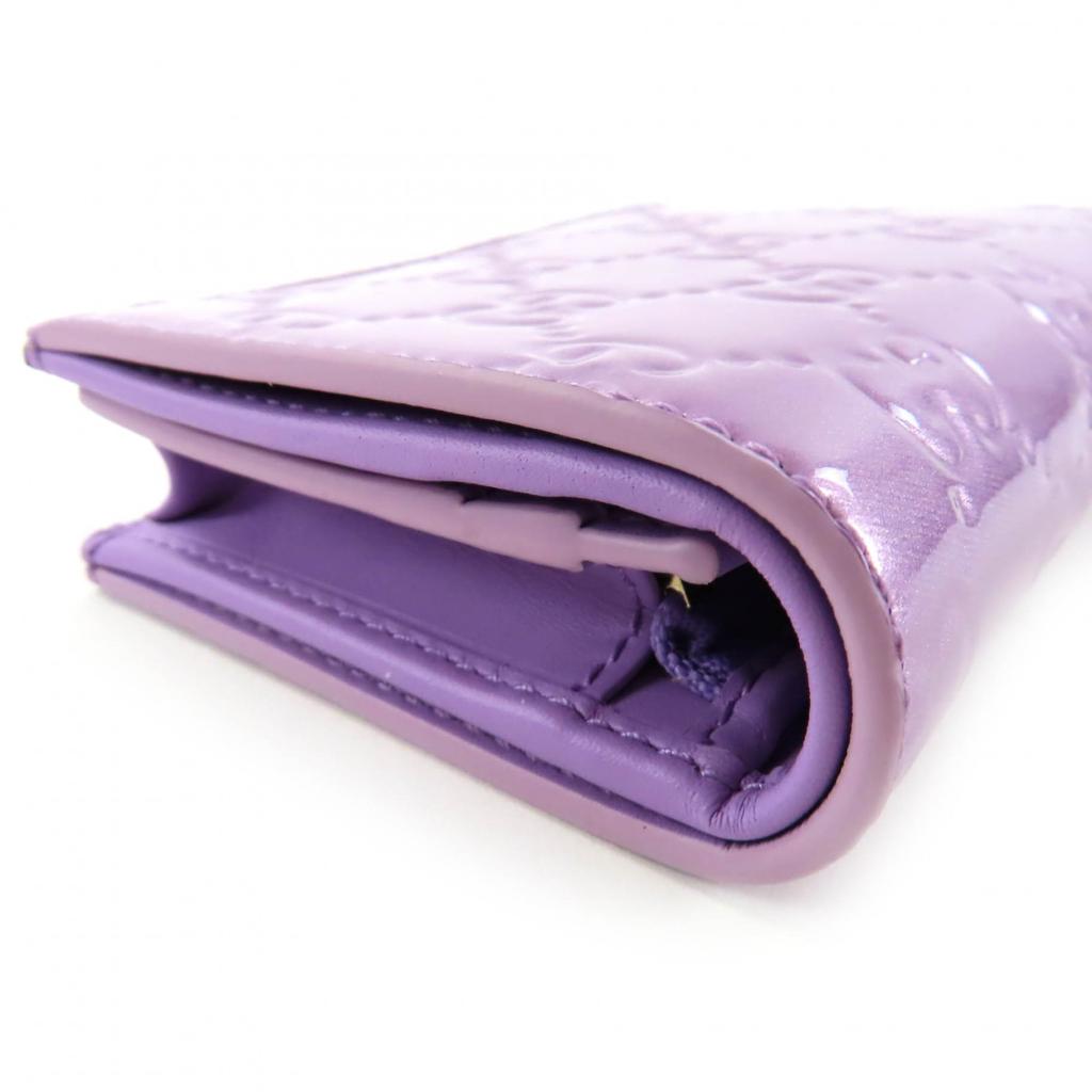Pristine GUCCI Bifold Wallet Metallic purple Patent leather Women 847207 Used